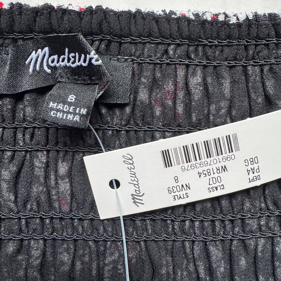 NWT Madewell Smocked Tie-Strap Midi Dress Floral Size 8 - Picture 5 of 10